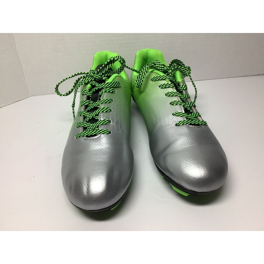 Dick's sporting Goods Boys Youth Size 5 Soccer Cleats Lace up Green Silver - Picture 6 of 7